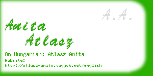 anita atlasz business card